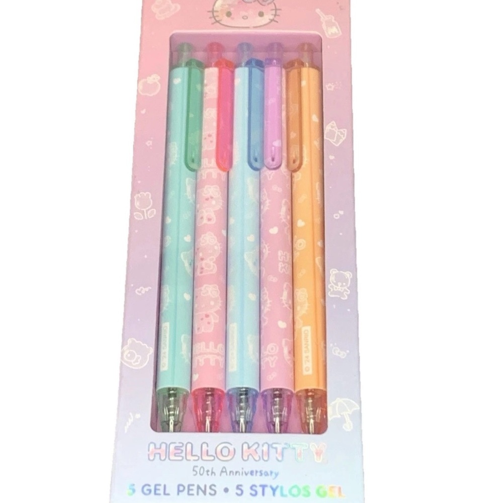NWT Hello Kitty 50TH Anniversary 5-Pack Gel Pens